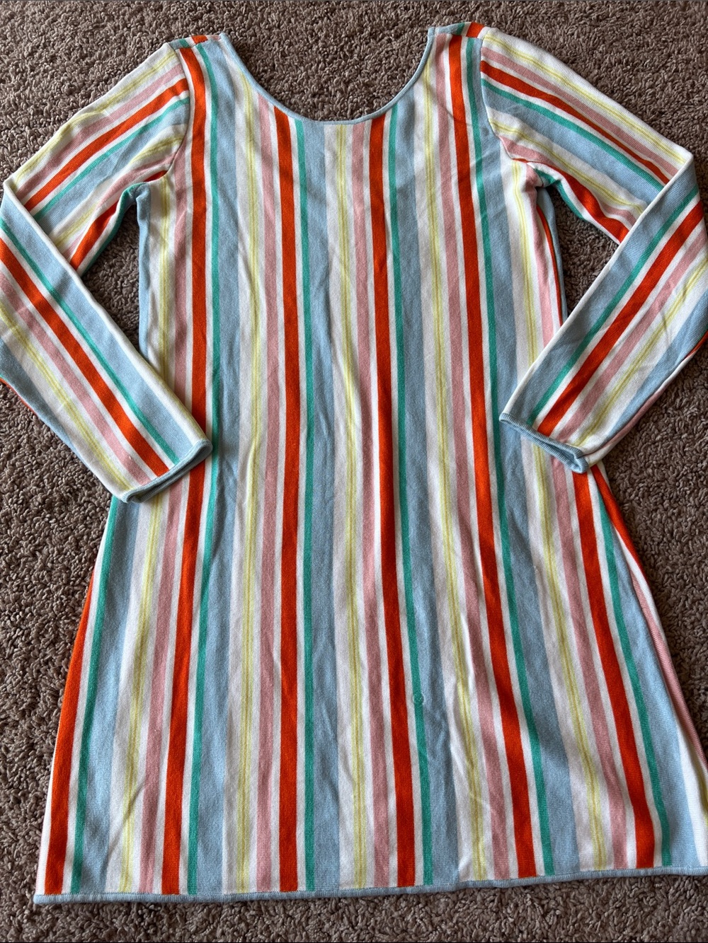 Ali & Jay Long Sleeve Striped Oasis Mini Dress in Multi-Color Size L